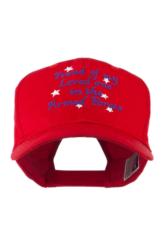 Loved One in Armed Forces Embroidered Cap - Red OSFM