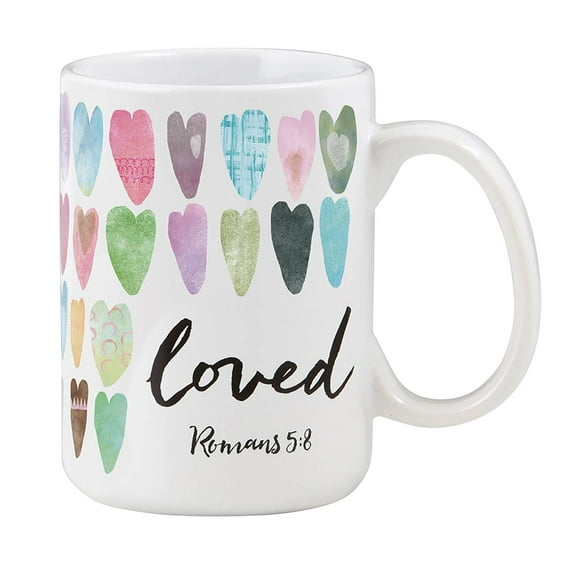 Loved, Romans 5:8, Mug
