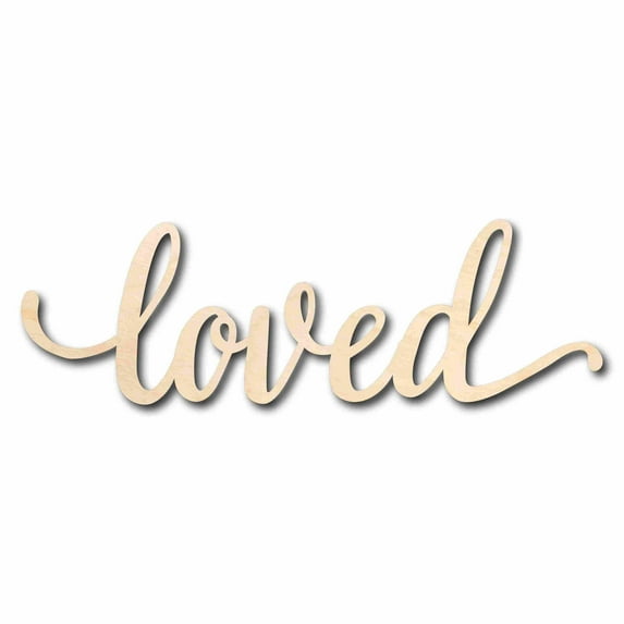 Loved Sign Unfinished Wood Cutout Home Decor DIY Wedding 8" / 1/4"