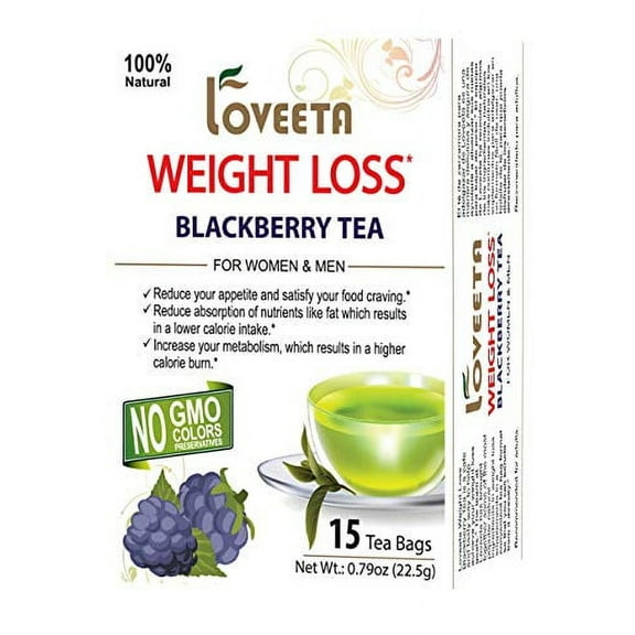 Loveeta Weight Loss Tea - Blackberry Flavor - 15 Tea Bags