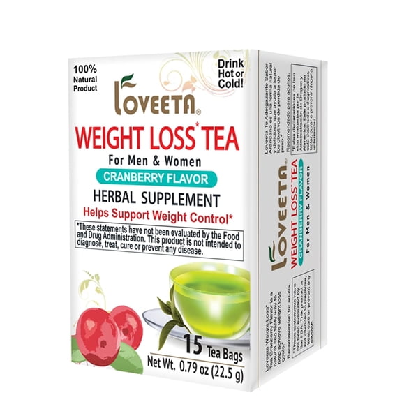 Loveeta Weight Loss Tea - Cranberry Flavor - 15 Tea Bags