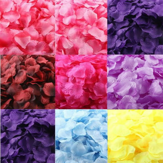 Lovehome 1000pcs Burgundy Silk Rose Artificial Petals Wedding Party Flower Favors Decor