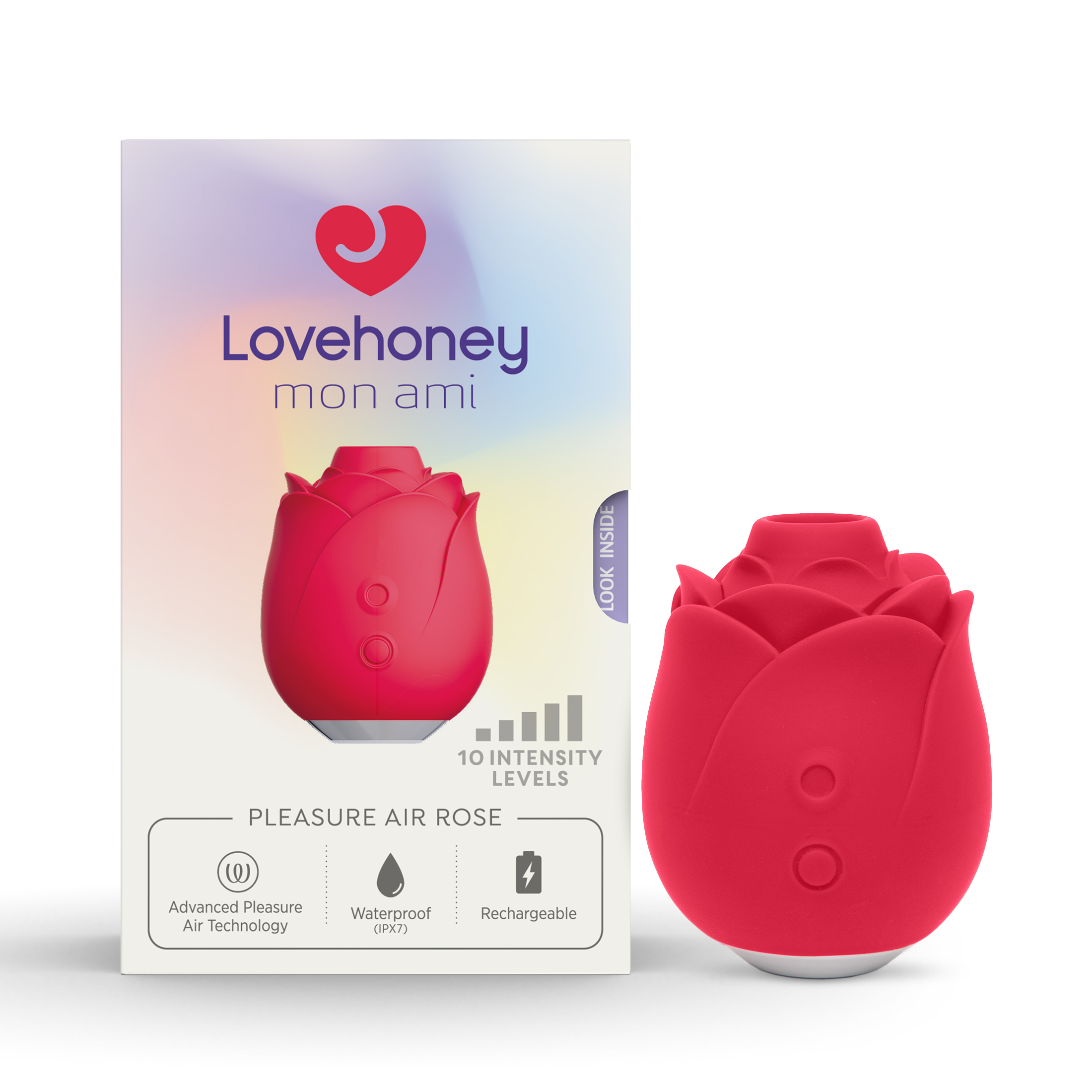 Lovehoney Mon Ami Pleasure Air Suction Vibrating Rose, Red - image 1 of 11