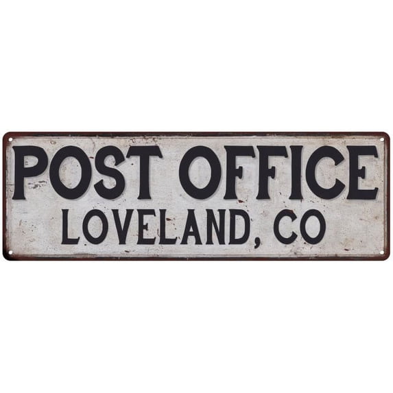 Loveland, Co Post Office Metal Sign Vintage 6x18 106180011445