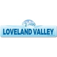 thumbnail image 1 of Loveland Valley Street Sign | Indoor/Outdoor | Skiing Skier Snowboarder Décor for Ski Lodge Cabin Mountian House | SignMission personalized gift, 1 of 5