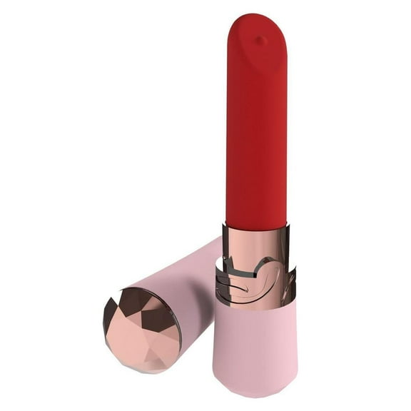 Loveline Dahlia 10 Function Silicone Lipstick Discreet Vibrator, Pink