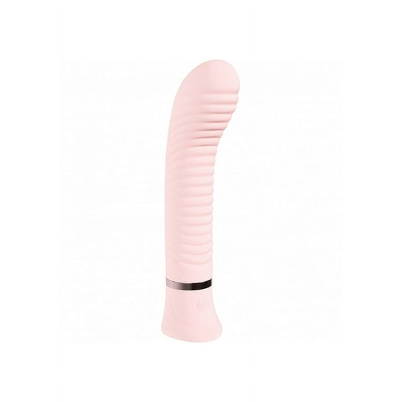 Loveline Divine 10 Function Rechargeable Silicone Ribbed G-Spot Vibrator, Pink