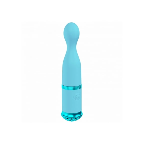 Loveline Finesse 10 Function Rechargeable Silicone Ball Tip G-Spot Vibrator, Blue