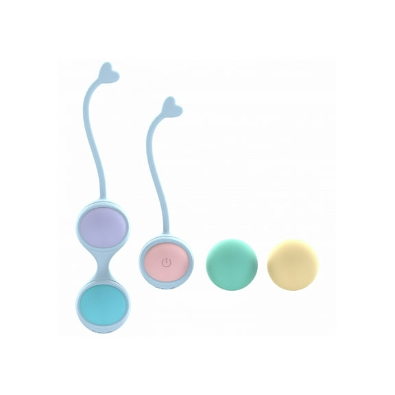 Loveline PelviFit 10 Function Vibrating Interchangeable Rechargeable Silicone Strength Weighted Kegel Balls, 5 Pieces