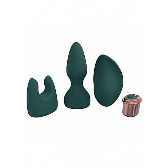 Loveline Ultimate Kit Bullet Vibrator Set with Interchangeable Sleeves, Forest Green