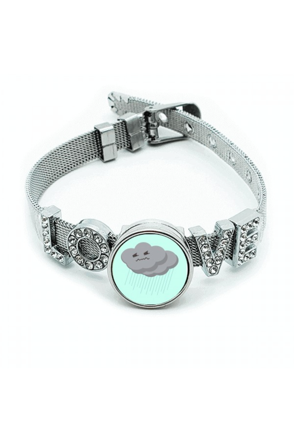Loveliness Rainstorm Feeling Bracelet Wristband Crystal Love Adjustable Bangle