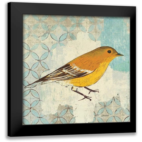 Lovell, Kathrine 12x12 Black Modern Framed Museum Art Print Titled - Pine Warbler