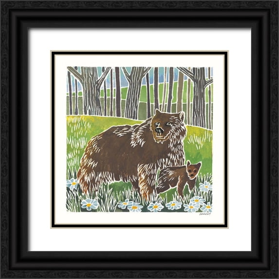 Lovell, Kathrine 12x12 Black Ornate Wood Framed with Double Matting Museum Art Print Titled - Wild Woodland III