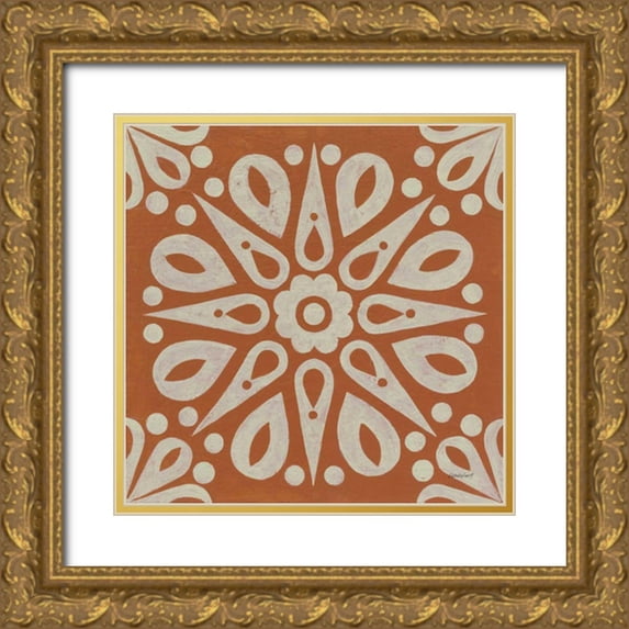 Lovell, Kathrine 12x12 Gold Ornate Wood Framed with Double Matting Museum Art Print Titled - Terra Cotta Tile I