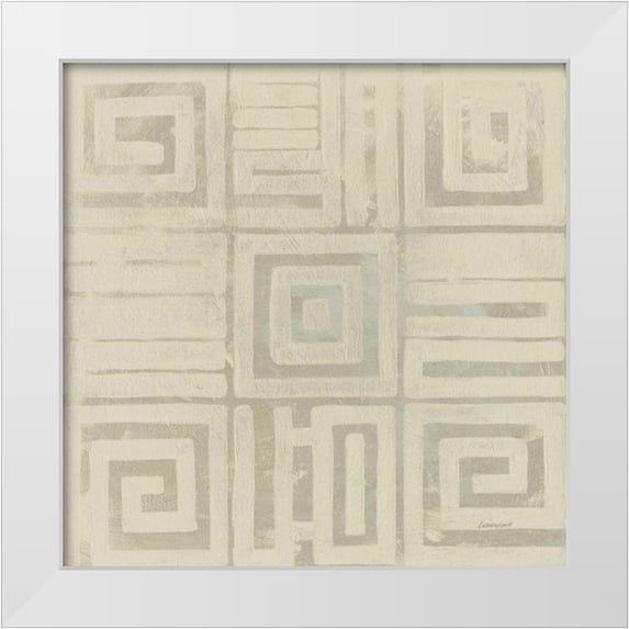 Lovell, Kathrine 12x12 White Modern Wood Framed Museum Art Print Titled - Geometric Tone on Tone III Dark