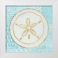 thumbnail image 1 of Lovell, Kathrine 12x12 White Modern Wood Framed Museum Art Print Titled - Summer Shells I Teal and Gold, 1 of 4