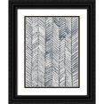thumbnail image 1 of Lovell, Kathrine 12x14 Black Ornate Wood Framed with Double Matting Museum Art Print Titled - Maki Tile Panel I Crop II Blue, 1 of 4
