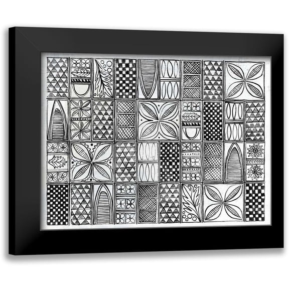 Lovell, Kathrine 14x12 Black Modern Framed Museum Art Print Titled - Patterns of the Amazon II BW