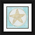 thumbnail image 1 of Lovell, Kathrine 15x15 Black Ornate Wood Framed with Double Matting Museum Art Print Titled - Summer Shells IV Teal and Gold, 1 of 4