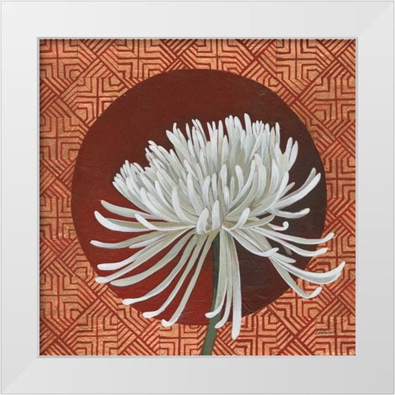 Lovell, Kathrine 15x15 White Modern Wood Framed Museum Art Print Titled - Morning Chrysanthemum III