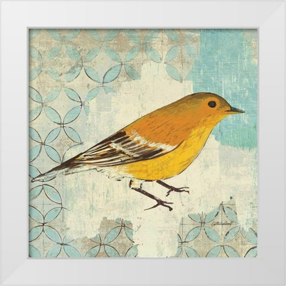 Lovell, Kathrine 15x15 White Modern Wood Framed Museum Art Print Titled - Pine Warbler
