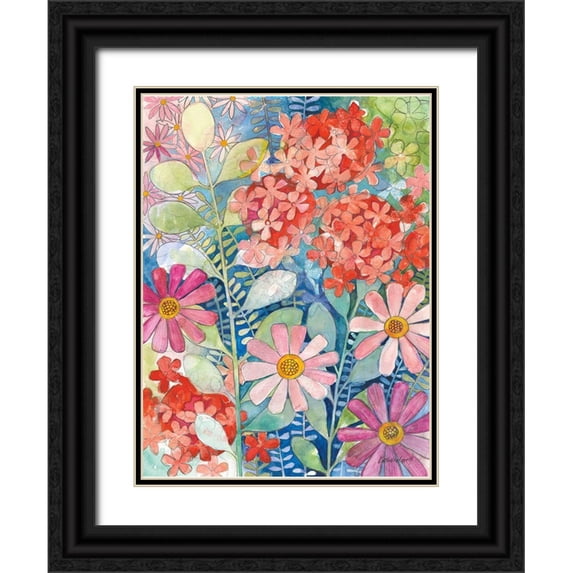 Lovell, Kathrine 15x18 Black Ornate Wood Framed with Double Matting Museum Art Print Titled - Summer Profusion III