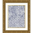 thumbnail image 1 of Lovell, Kathrine 15x18 Gold Ornate Wood Framed with Double Matting Museum Art Print Titled - Maki Tile Panel II Crop II Blue, 1 of 4