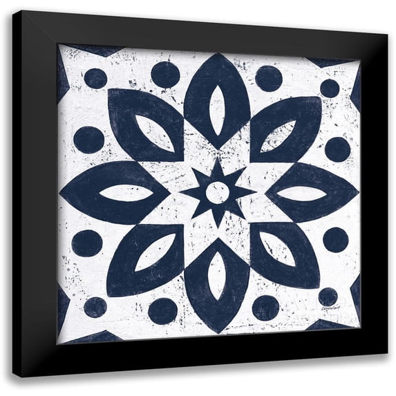 Lovell, Kathrine 20x20 Black Modern Framed Museum Art Print Titled - Blue and White Tile I