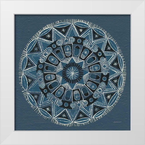 Lovell, Kathrine 20x20 White Modern Wood Framed Museum Art Print Titled - Adire I Cream