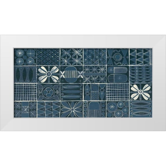 Lovell, Kathrine 24x14 White Modern Wood Framed Museum Art Print Titled - Adire V Cream