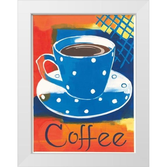 Lovell, Kathrine 25x32 White Modern Wood Framed Museum Art Print Titled - Blue Cup Coffee II