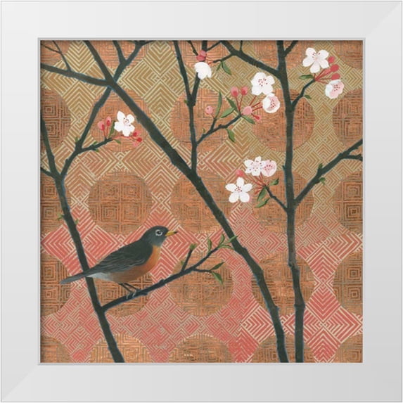 Lovell, Kathrine 26x26 White Modern Wood Framed Museum Art Print Titled - Cherry Blossoms II