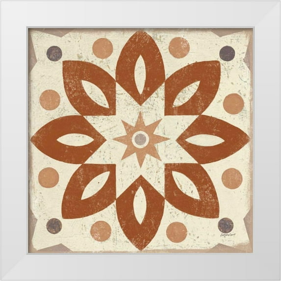 Lovell, Kathrine 26x26 White Modern Wood Framed Museum Art Print Titled - Terracotta Tile I