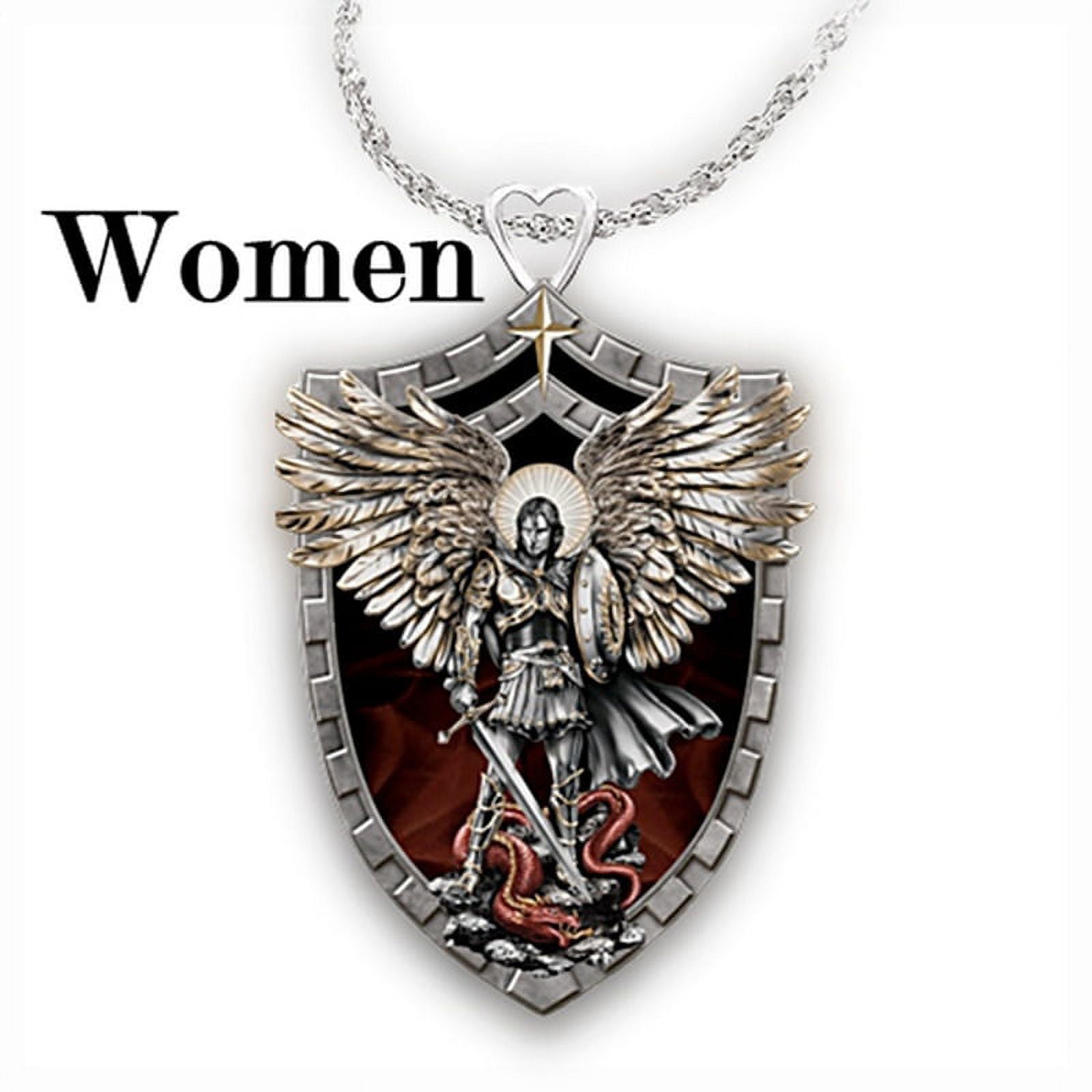 BETHZA Saint Michael Necklace for Men 925 Sterling Silver Genuine Turquoise St  Michael Medal Pendant Archangel Catholic Amulet Jewelry Gifts for Boys |  Amazon.com