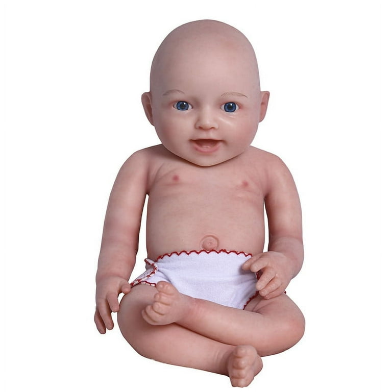 Lovely 18 inches Reborn Baby Doll 2.69 pounds Full Body Soft Silicone Girl Toys Mouth Open Smile Gifts With Pacifier