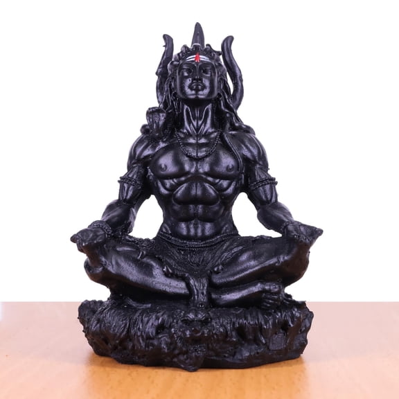 Lovely 3" Lord Shiva Murti Statue for Gift ;Black Adiyogi Statue Resin Car Dashboard Home Temple