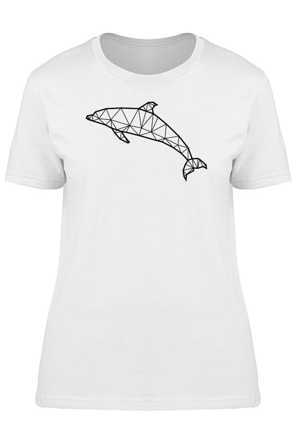 Lovely Abstract Dolphin Sketch T-Shirt Men -Image by Shutterstock, Male Large