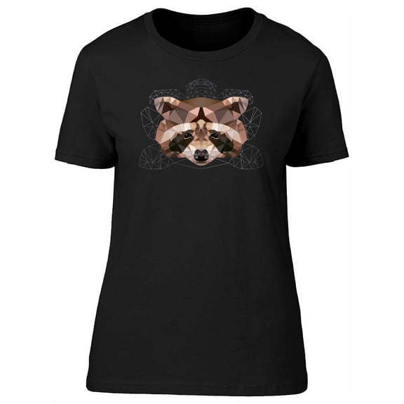 Lovely Abstract Geometry Raccoon T-Shirt Women -Image by Shutterstock, Female Small