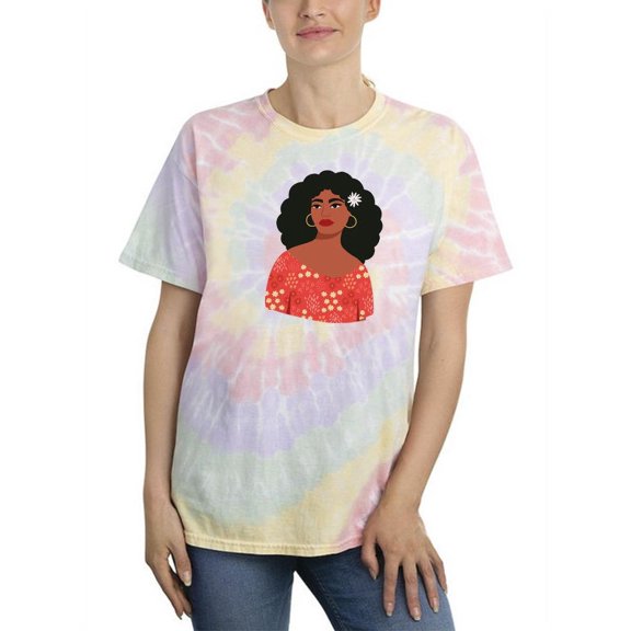Lovely Afro Woman Tie Dye Spiral Women -Image by Shutterstock, Female Large