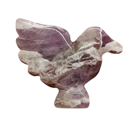 Lovely Amethyst Dove Animal Figurine Worry Stone