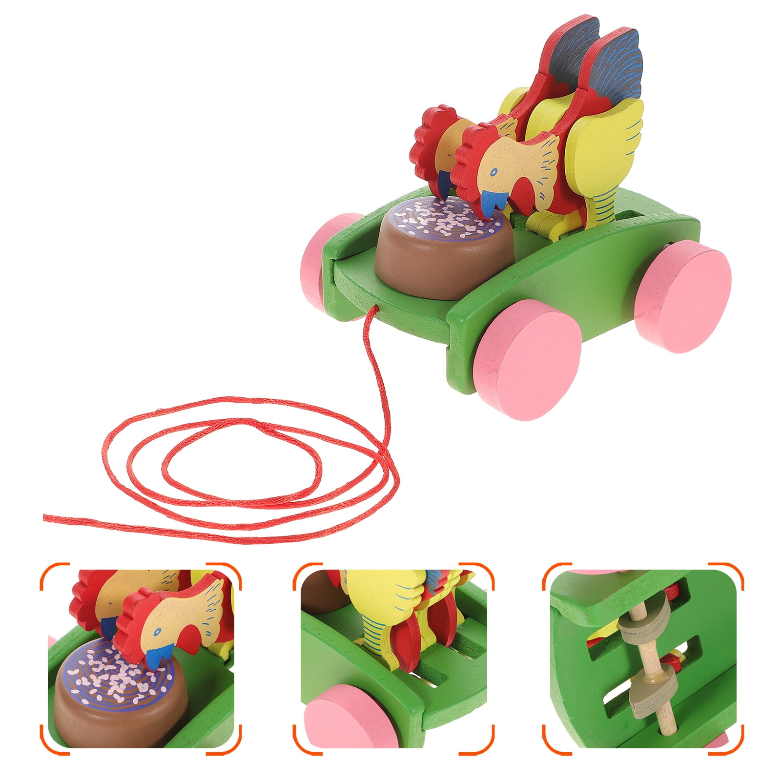 Lovely Animal Cart Toy Baby Pull Rope Car Toy Children Pull String Toy