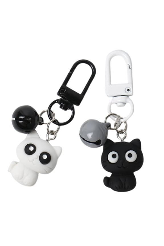 Lovely Animal Cat Keychain with Bell Pendant Keyring Fashionable Accessory for Women Handbag Backpack and Purse Decors