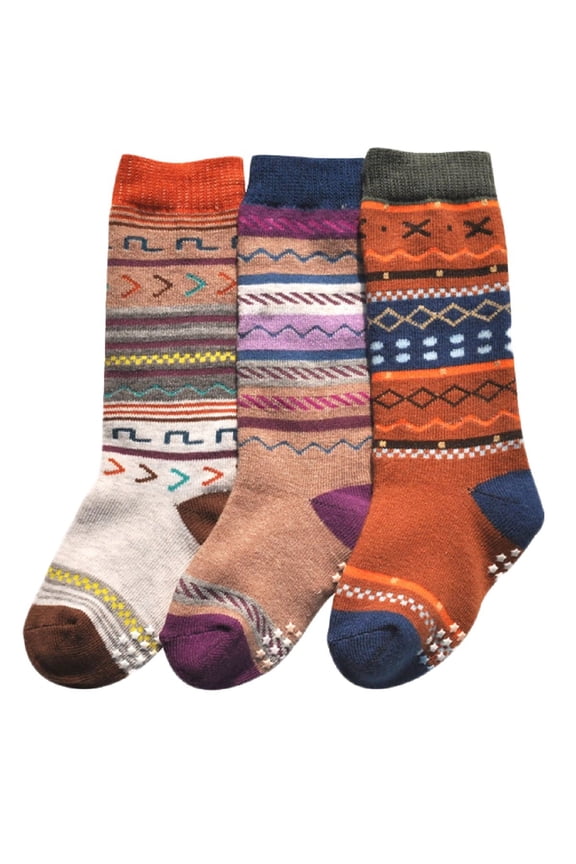 3 Pairs Extra Soft Cotton Baby Socks for Sensitive Skin | Moisturizing Crew Socks for Toddlers' Daily Use Size(0Y-1Y/9-12cm) Stripped