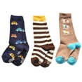 thumbnail image 1 of Lovely Annie 3 Pairs Extra Soft Cotton Baby Socks for Sensitive Skin | Moisturizing Crew Socks for Toddlers' Daily Use Size(1Y-2Y/12-15cm) Cartoon, 1 of 2