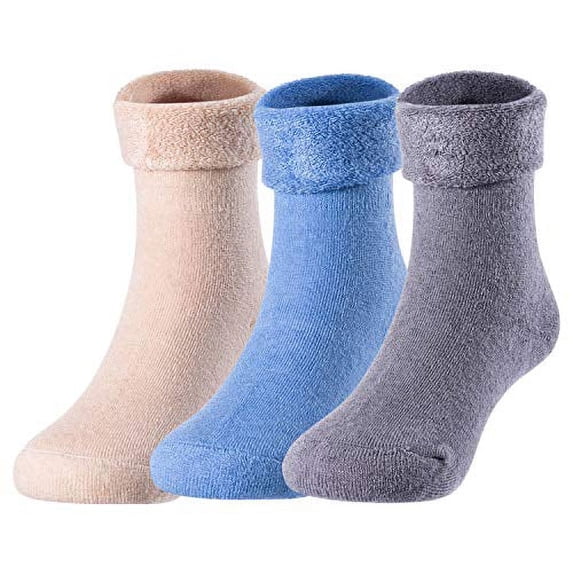 Lovely Annie 3 or 6 Pairs Children's Comfortable Wool Crew Socks for Boys & Girls