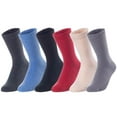 thumbnail image 1 of Lovely Annie 4 Pairs High Performance, Breathable, Lightweight Men's Wool Crew Socks as Hiking Socks & Running Socks Size 6-9 Plain Color(Assorted), 1 of 2