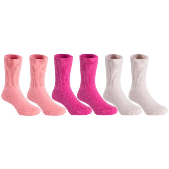 Lovely Annie 6 Pairs Thick & Warm Children's Wool Socks for Kids Perfect as Winter Snow Sock and All Seasons Size 1Y-3Y Rose, Orange, Beige