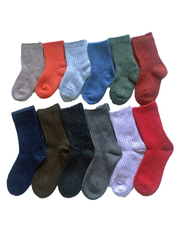 6 Pairs Children Lambs Wool Socks Size 2Y-4Y Boy Random Color