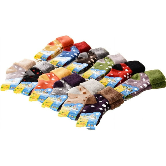 Lovely Annie 8 Pairs Children Wool Blend Dotted Socks Random Color