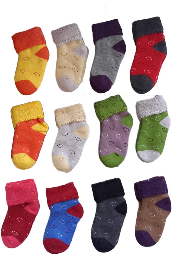 8 Pairs Children Wool Love Heart Socks Boy 0M-12M Random Color